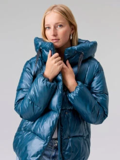 Debra High Shine Puffer Jacket Emerald