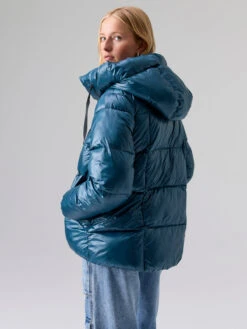 Debra High Shine Puffer Jacket Emerald -Clothing Store SAPD23720 EMRD 2438