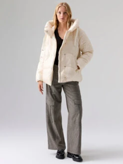 Debra High Shine Puffer Jacket Sugar Cookie -Clothing Store SAPD23720 SGCK 2335