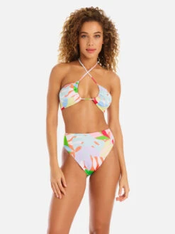 Tunnel Front Bandeau Bikini Top Summer Palms
