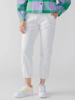 Brooklyn Cargo Semi High Rise Pant Winter White -Clothing Store cbNiKTFo
