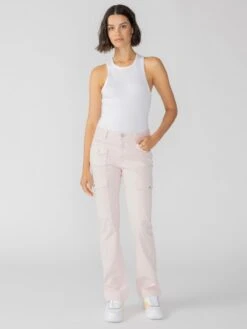 Poppy Cargo Semi High Rise Pant Washed Pink No.3